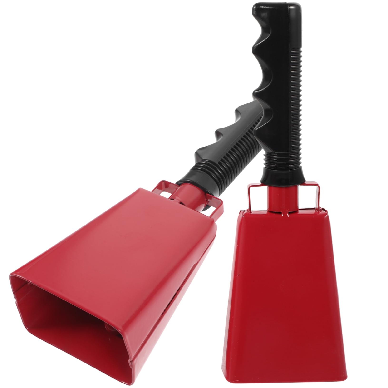 BESTonZON Football Cheering Cowbell Handle Noise Maker for Sports Games Hand Bells for Party Set of 2 Red