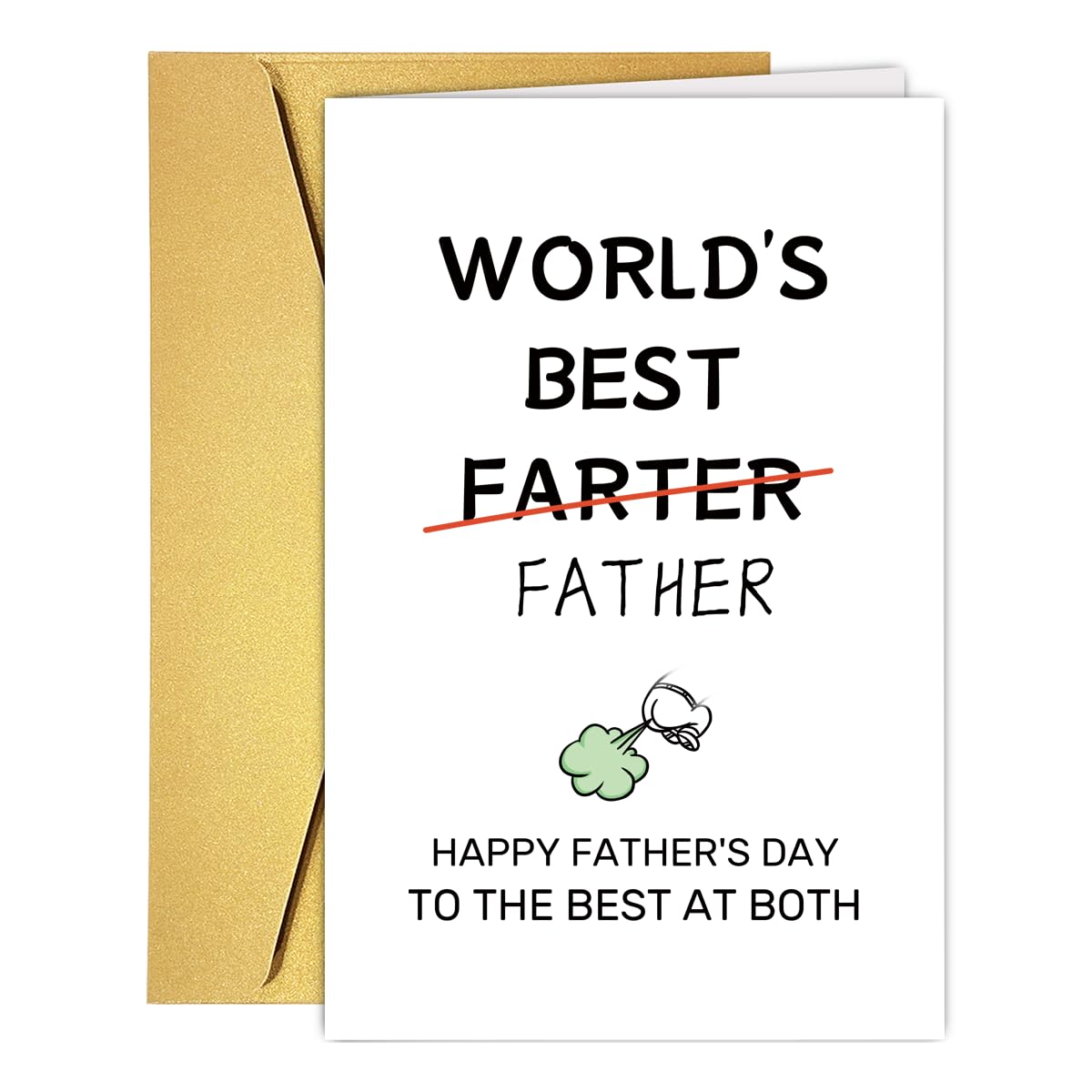 COLINHELIN Funny Fart Fathers Day Card Gift For Him, Humor Fathers Day Card for Dad Father Stepfather Grandpa From Daughter Son Wife