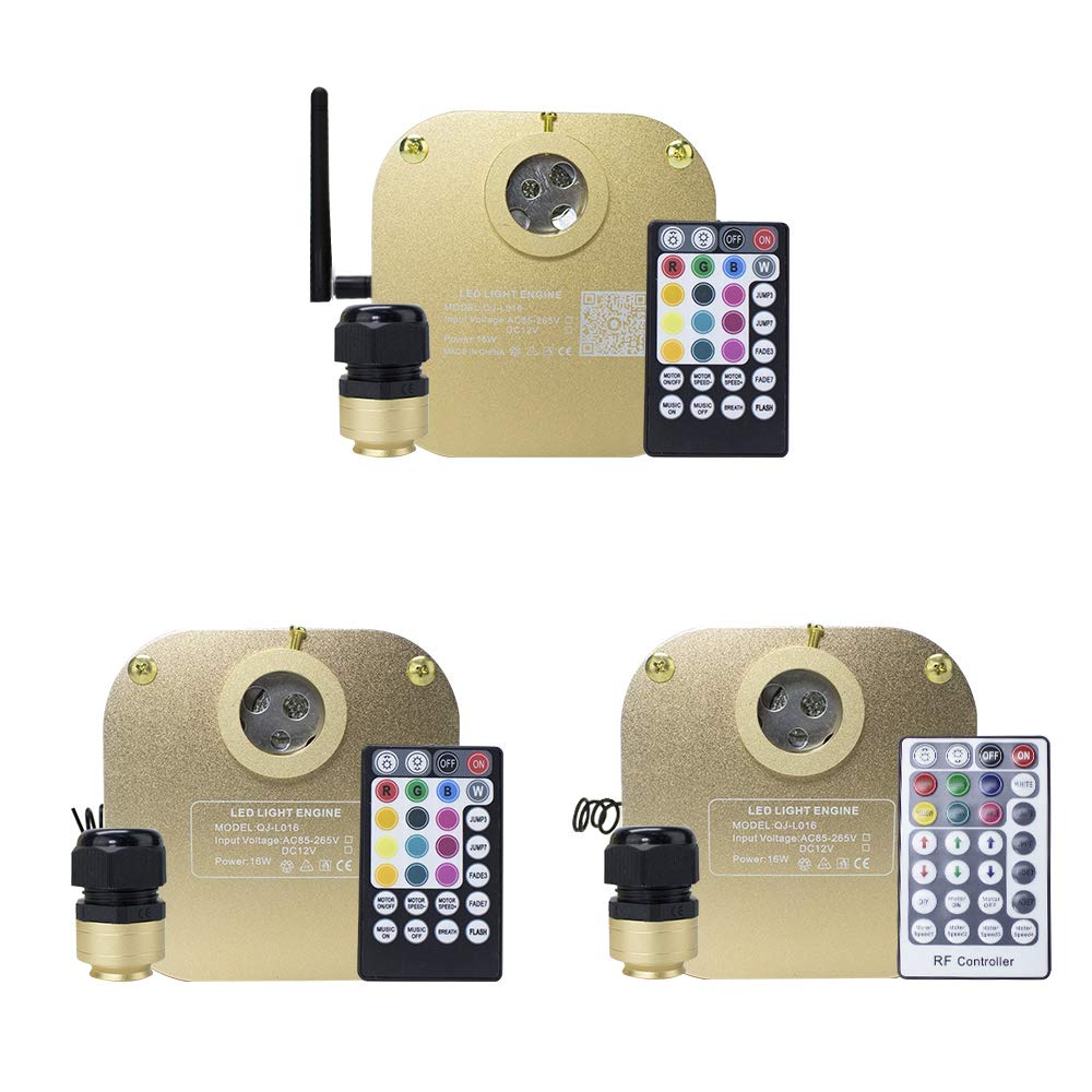 16W Fiber Optic Lights Kit, with Music Activated/Twinkle/Twinkle and Music Activated+App Function (Customization)