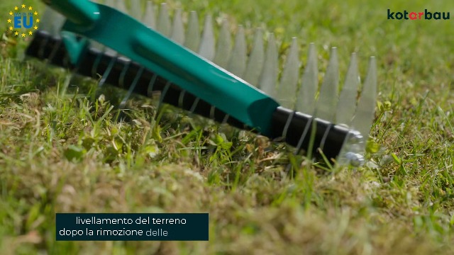 Rastrello Scarificatore 32 Denti Acciaio - Per Rimuovere Muschio E Foglie, Senza Manico, Grigio