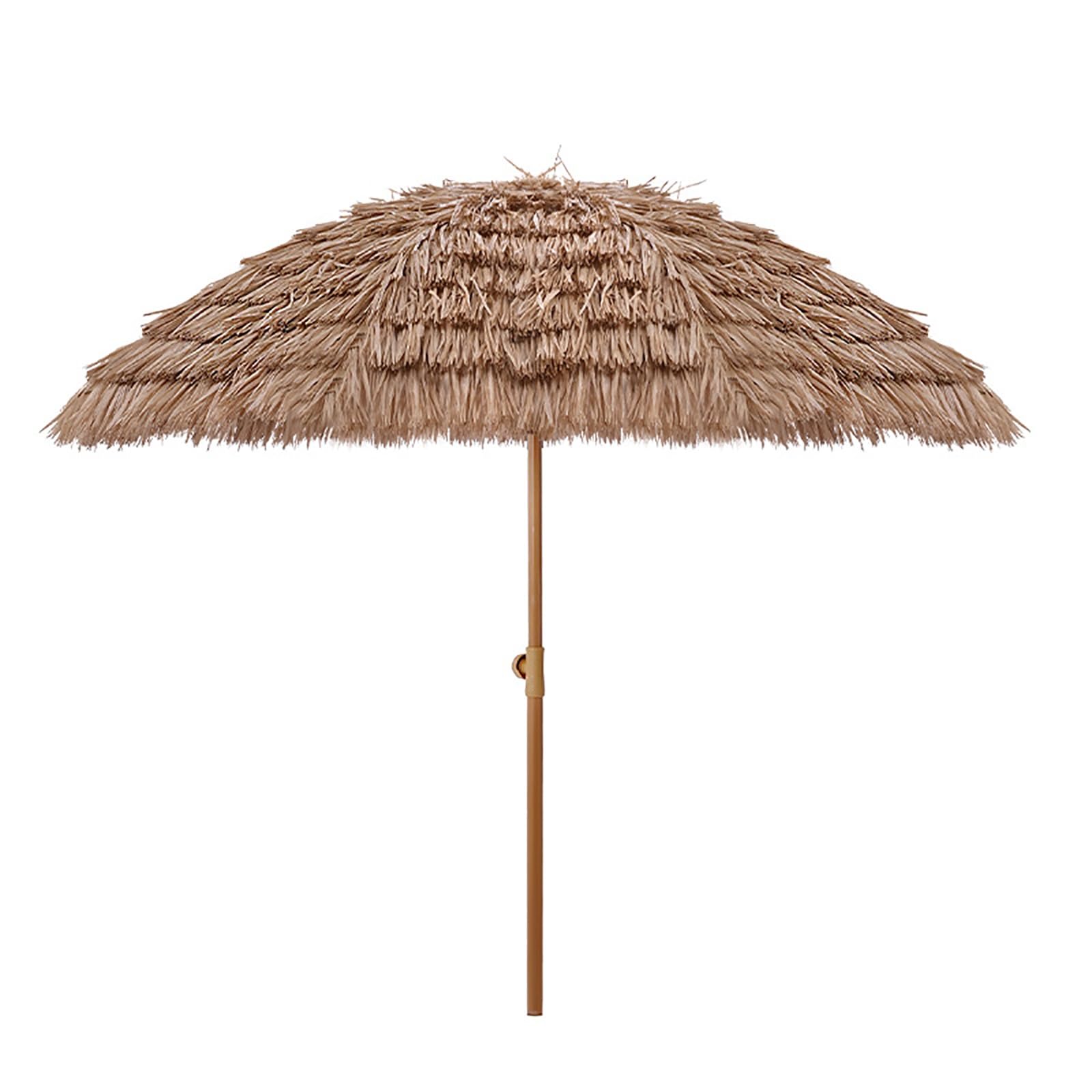 Sombrilla Terraza Inclinable Parasol De Paja Hawaii Sombrilla Playa Protección UV50+ Parasol Jardin Impermeable Parasol Terraza Antiviento Altura Ajustable Con Bolsa De Transporte Para Patio Jardín Pi