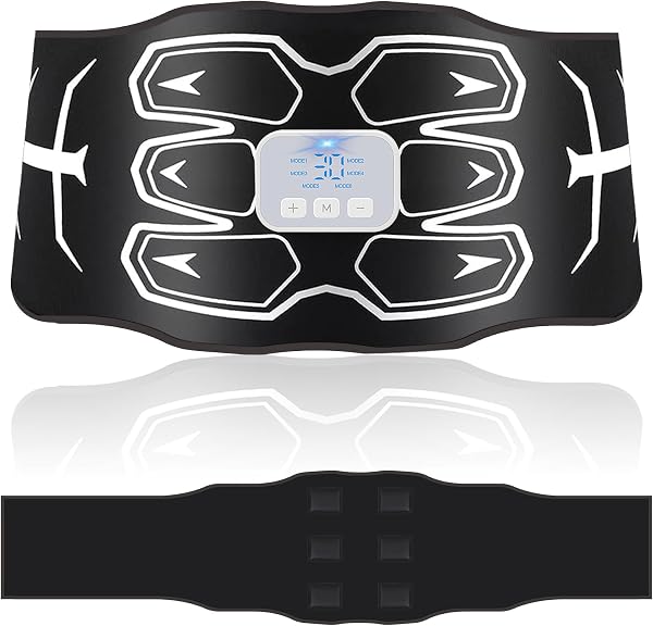 Electrostimulateur Musculaire, ceinture abdominale electrostimulation, Lavable, Coussinet en silicone doux pour la peau, Pas besoin de remplacer, 6 modes, 30 niveaux, stimulateur musculaire, Unisexe - 1