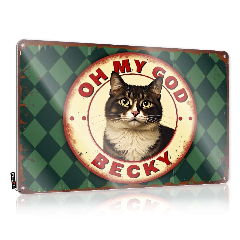 Poster Framed Farm Square Private Oh My God Becky Cat Poster - Easy To Hang Art(30X40CM)