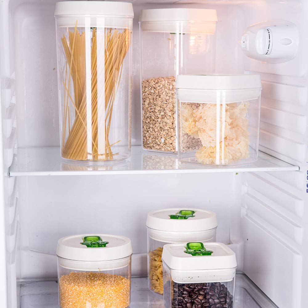Contenitori Alimentari, Contenitori per Alimenti, per Cereali Contenitori Secchi Liquidi, Durevoli Contenitore Trasparenti, Round