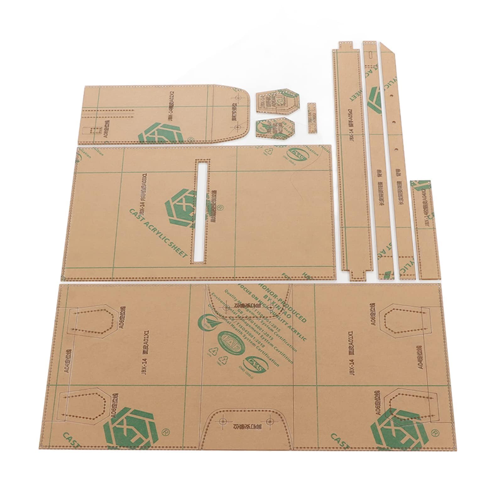 Lederhandwerk Acrylschablone, Taschenacrylschablone Ledermuster Acrylledermuster Lederschablonen Acrylherstellungsschablone Ledertaschen Schablonen Kit für DIY Lederhandwerk