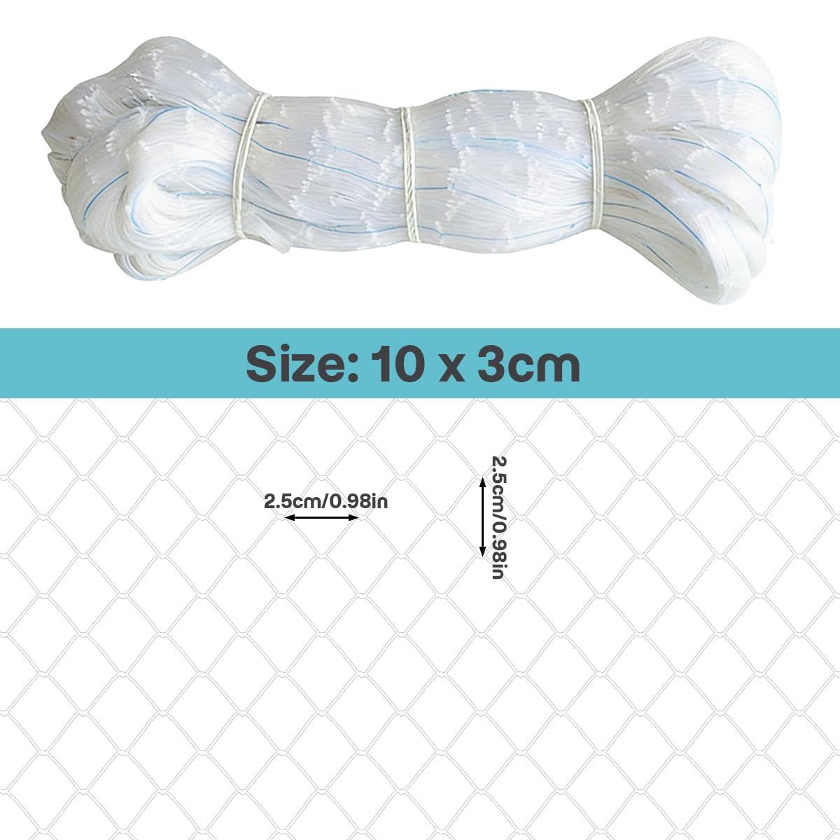 Rete per Gatti Balcone, 10 x 3m Rete Gatti Balcone Rinforzata, Rete Gatto con Maglie da 2,5×2,5 cm Adattoper Interni ed Esterni per Balconi, Finestre, lucernari