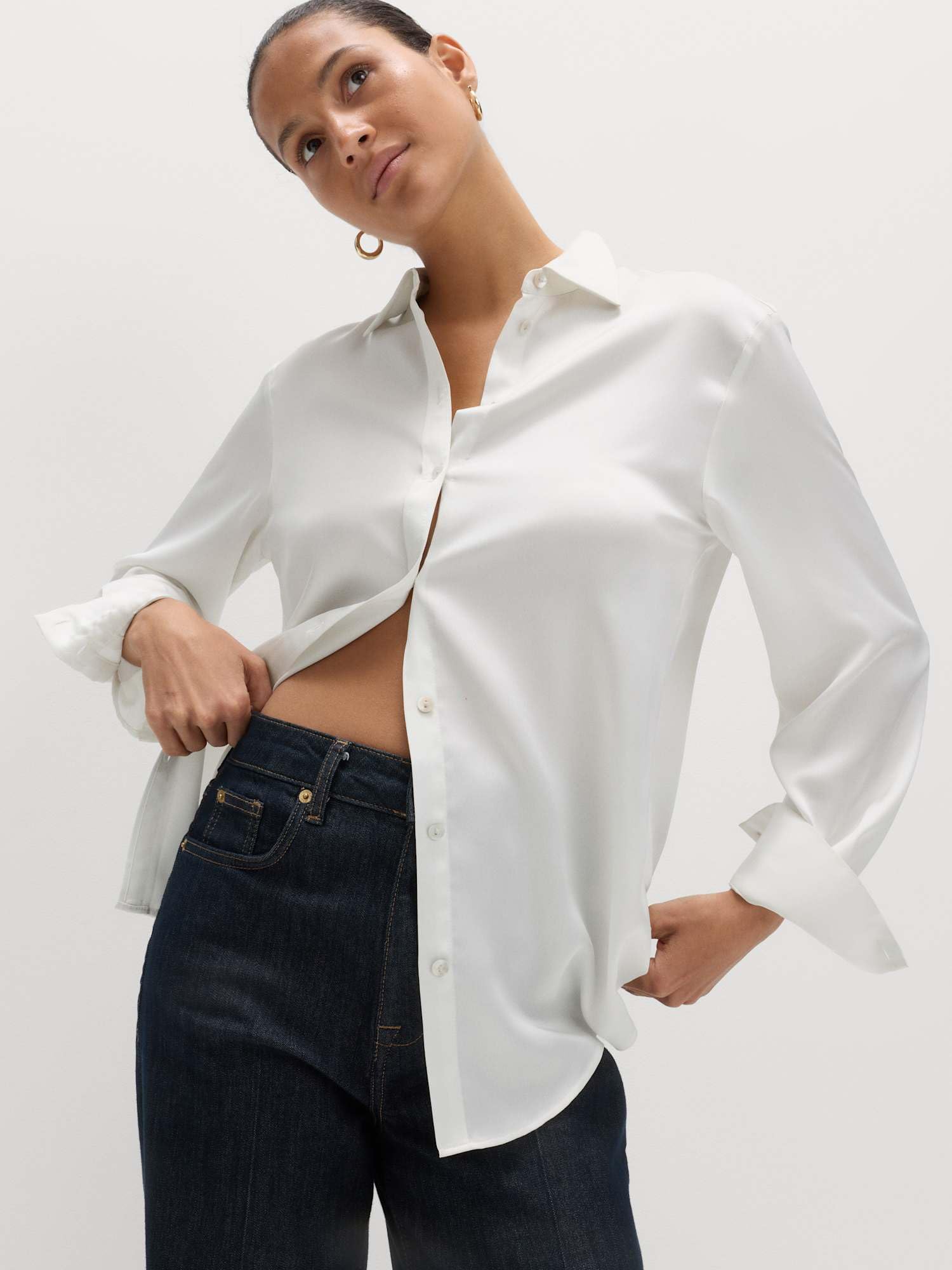 Marks & Spencer Chemise en Satin avec Encolure