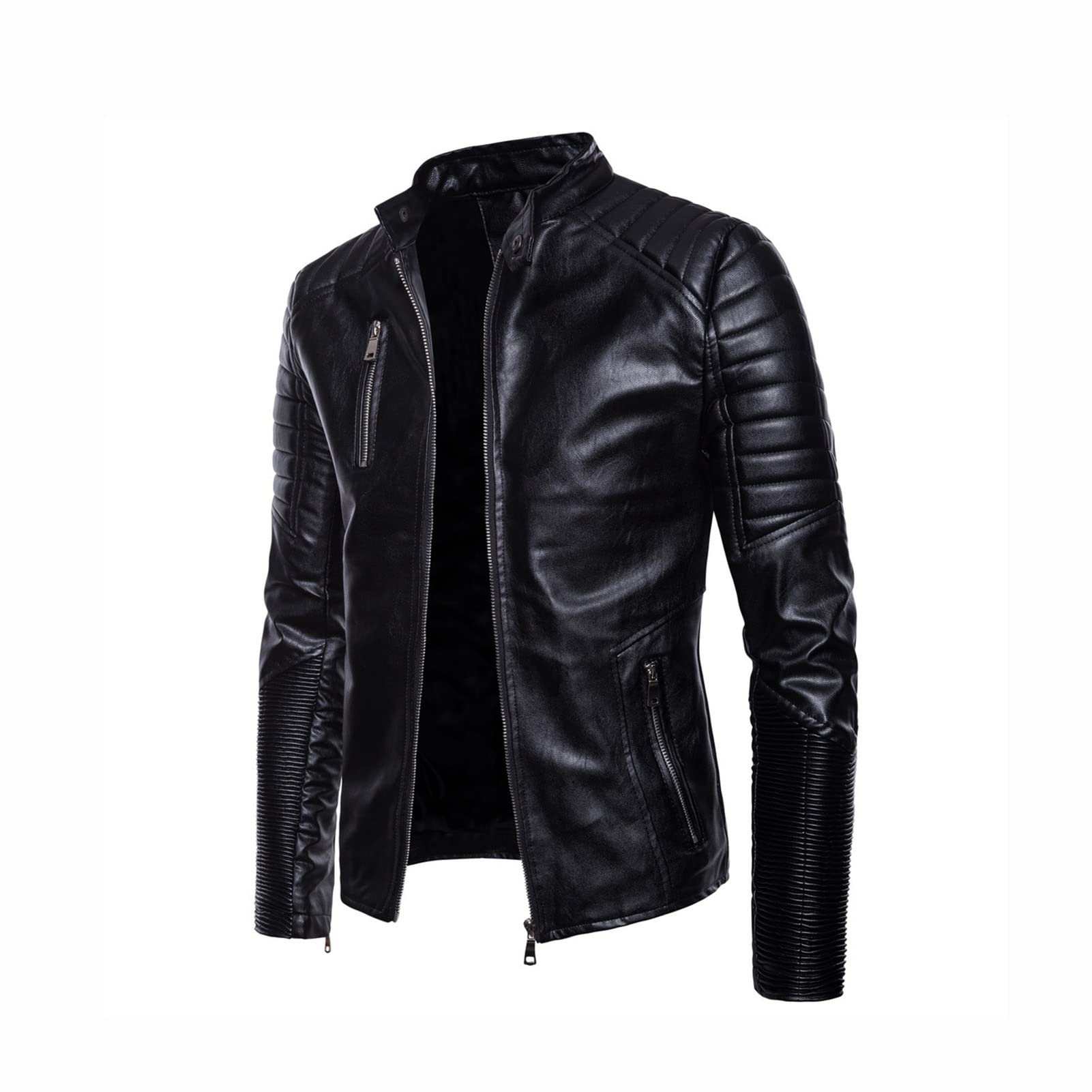 Spring Men's Casual Jacket Motorcycle PU Leather Jacket Utility