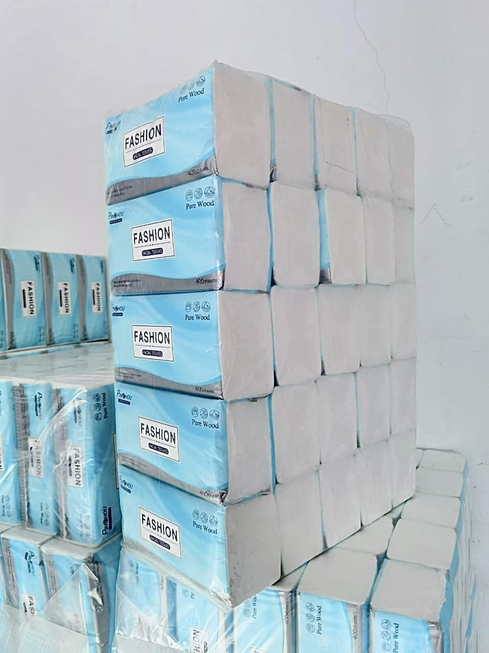 EcoLux Soft (25 pack) & Pure Natural Pulp Fashion Facial Tissues - 400 Sheets - Moisture-Proof, Fire Prevention, Removable Sheets, 3 Years Shelf Life