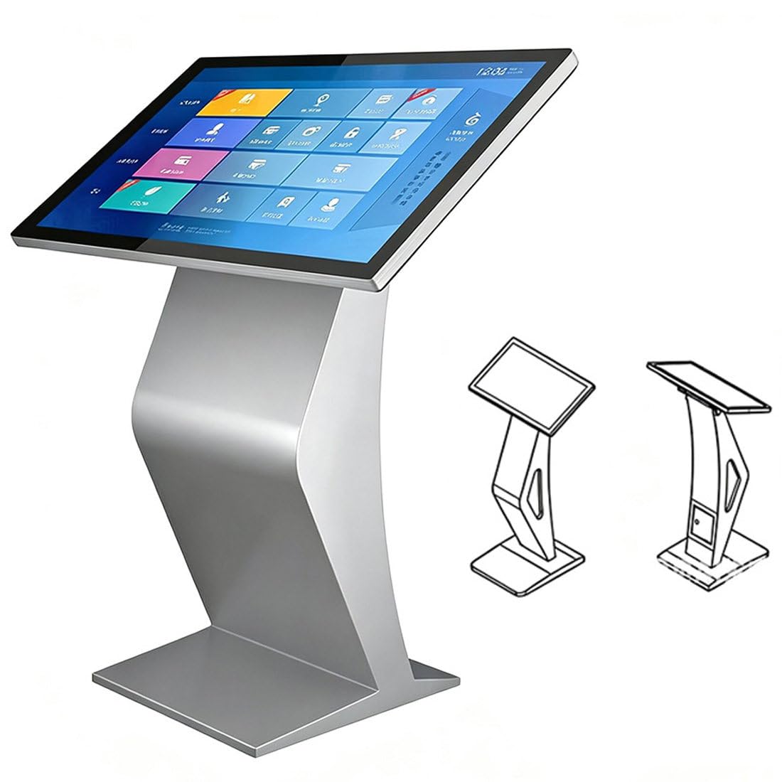 Chiosco Self Service,controllo:smartphone/PC/iPad Silver-32inAndroid11