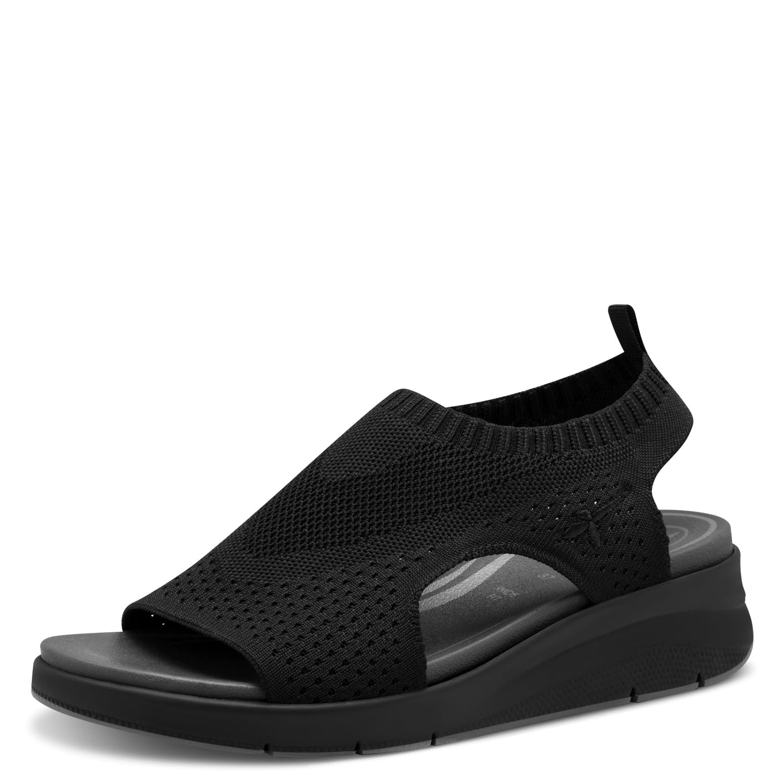 Tamaris Comfort Women’s Sandals with Heel Elastic Vegan, Black, 6 UK