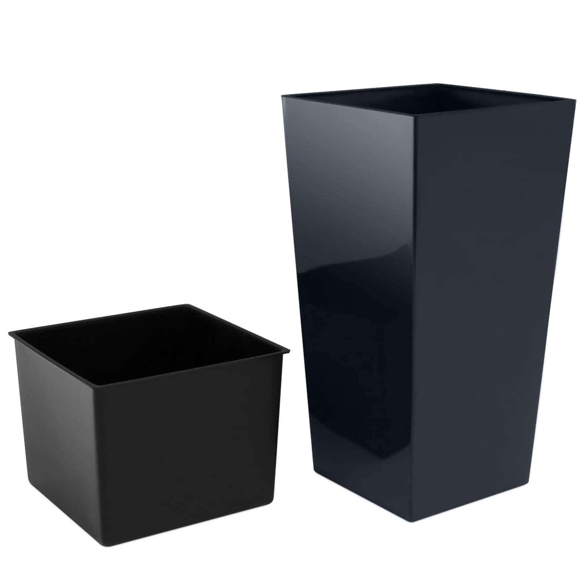 Prosperplast Macetero Urbi 50 cm Alto plástico Fower Pot con Interior Liner, 7 Colores, Antracita, 50 cm