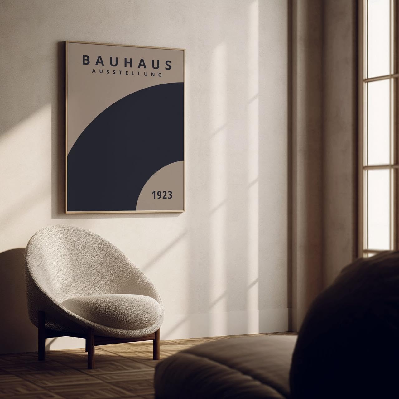 ARTINSPIRIO Bauhaus Kunstdruck, 2er Set, Blau und Dunkelbeige, Ohne Rahmen (60x90 cm)
