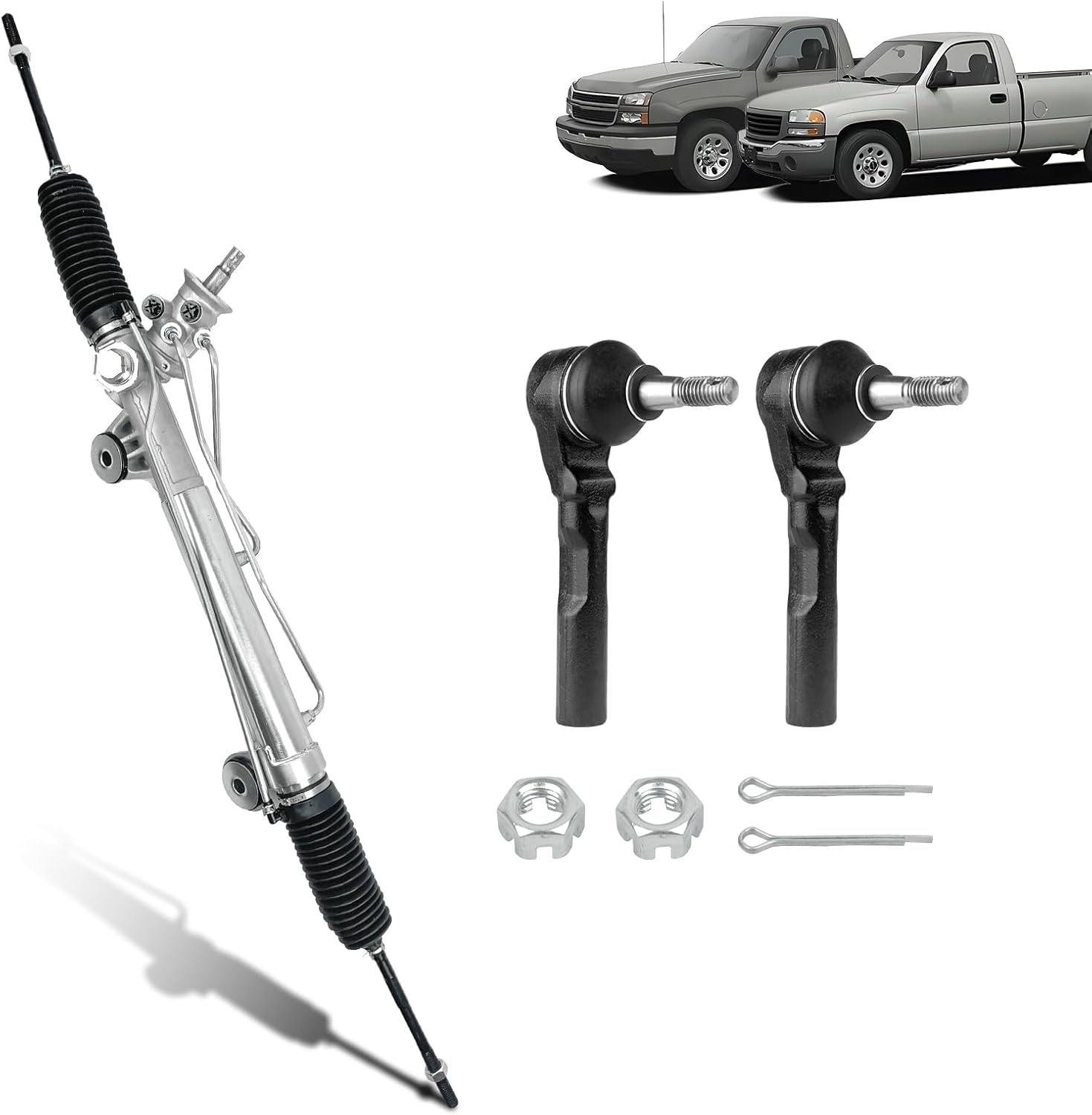 Hydraulic Power Steering Rack and Pinion Compatible with 1999-2006 Chevrolet Silverado 1500 GMC Sierra 1500 OEM# 22-1000, 97-1000, 19133675, 26079794