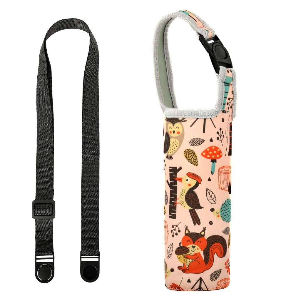 HASTHIP® Outdoor Bottle Carrier Sleeve for 500-750ml Bottles, Portable Insulated Water Bottle Holder with Handle Adjustable Strap, Thick Durable Polyester for Hiking, Travel, and Daily Use-image-35