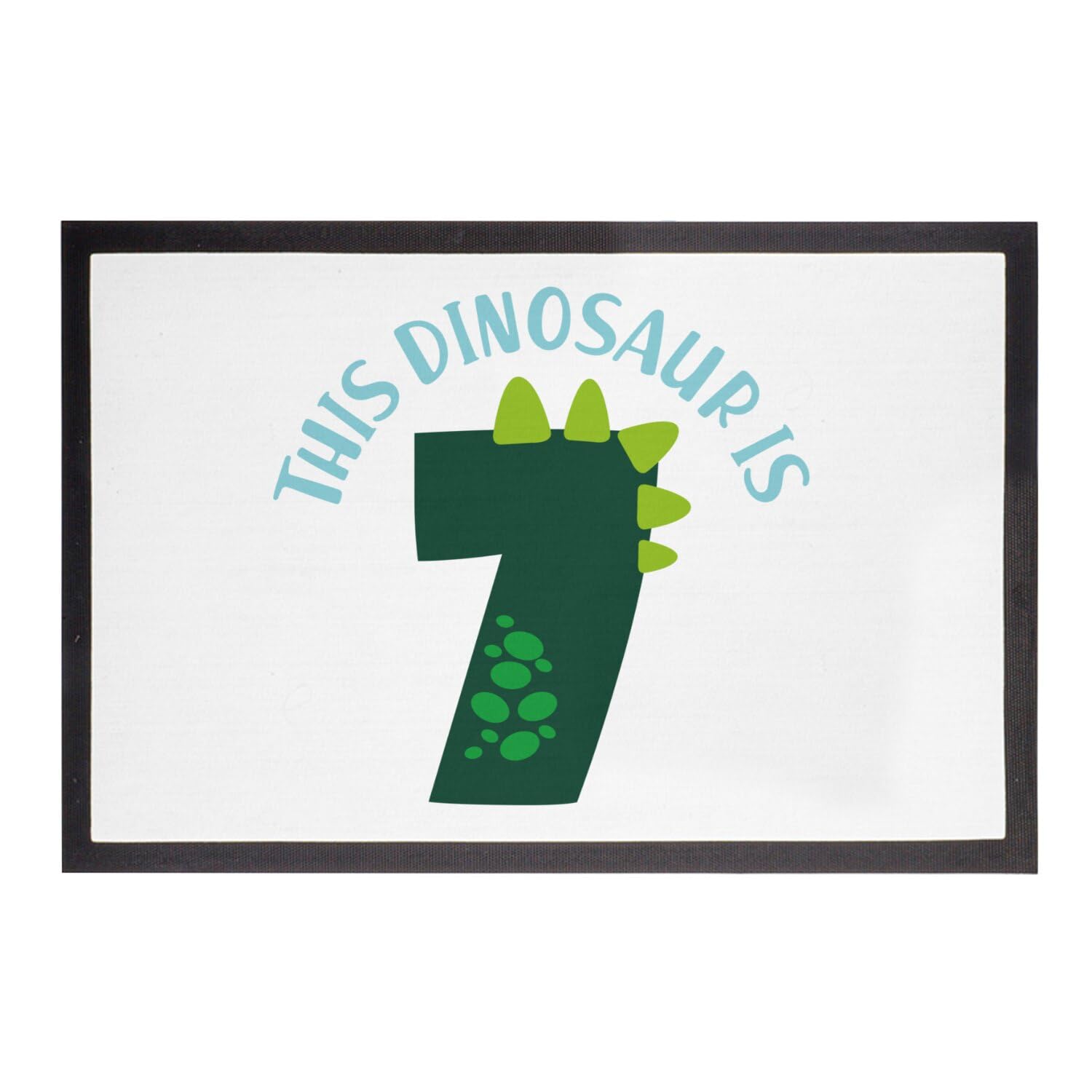Paillasson Blanc Dinosaure pour fête de 7 ans d'enfant : tapis déco entrée de maison