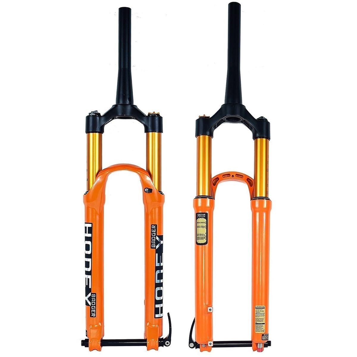 Widelec amortyzowany do rowerów górskich 27,5 i 29 cala z rurą stożkową 1 1/2", pasuje do MTB, rowerów turystycznych, składanych, XC i e-Bike, 140 mm, 100 × 15 mm