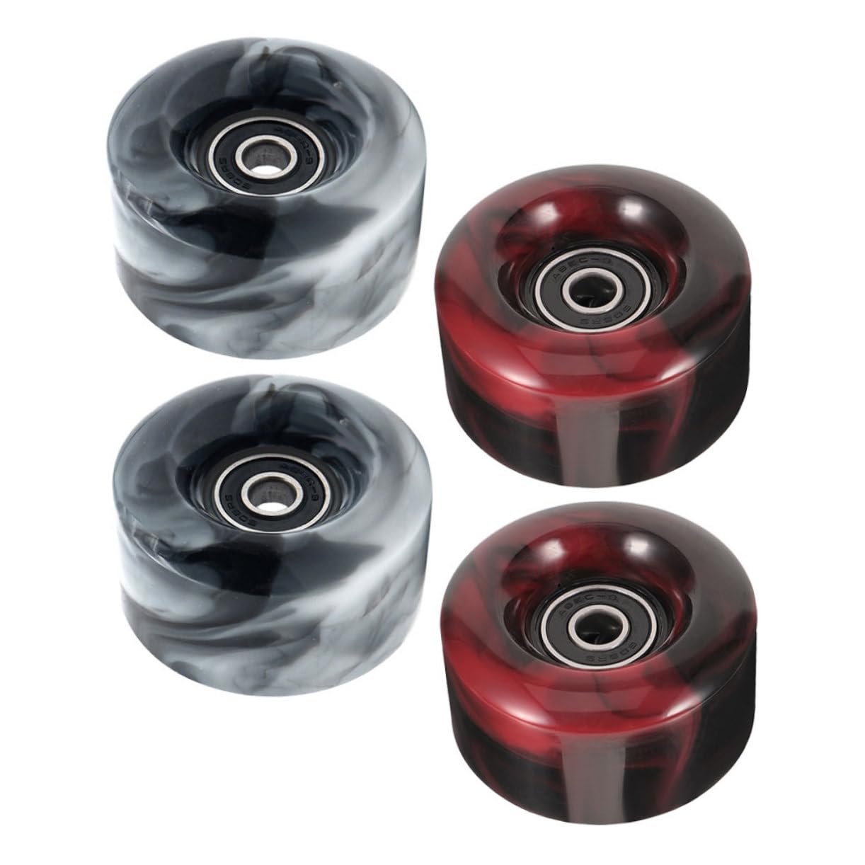 BESPORTBLE Skateboard Wheel Replacement 4 Pcs Pu Roller Skate Wheels Mix Colors for Boys and Girls and Adults and Lightweight