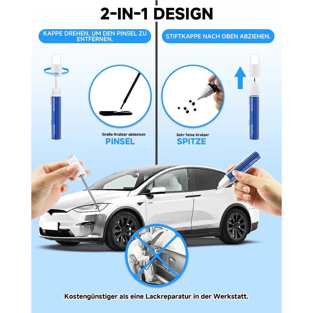 (PPSW Pearl White retoque de pintura de automóviles, reparación de arañazos para Tesla Model 3/Y/S/X, Solución de reparación rápida y fácil