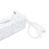 Madison Avenue Blue Light Blocking Glasses Oversized Fashion Blue Light Glasses for Women Anti Eyestrain & UV Protection Computer Eyeglasses &lpar;Clear&rpar;