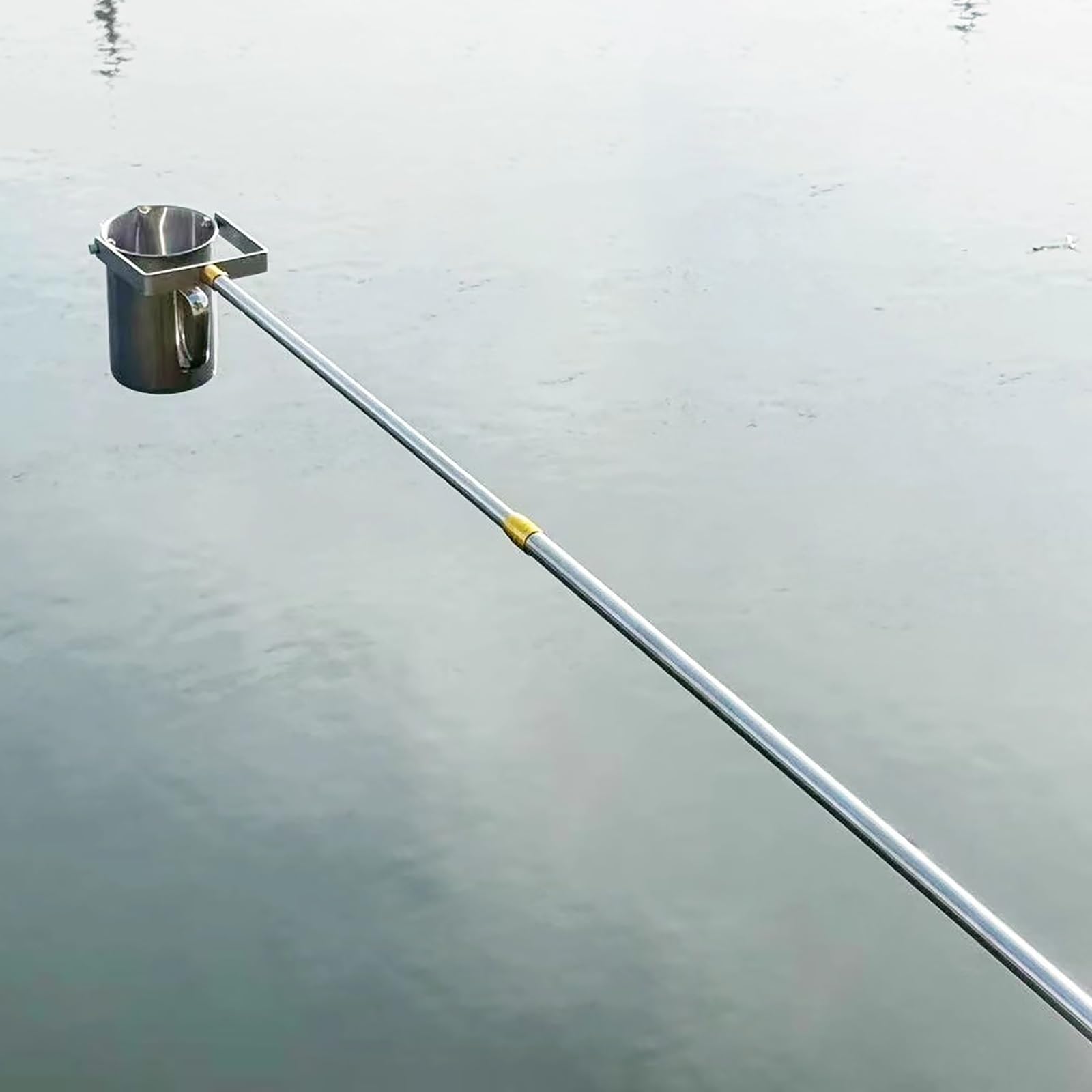 Telescopic Water Sampler, Vertical Swing Ladle Water Sampling Pole Sampler Rod for Environmental Monitoring, Water Sample Collection Pole with Graduated Cup(Silver 1000ml,Longest 4m/13.1ft)