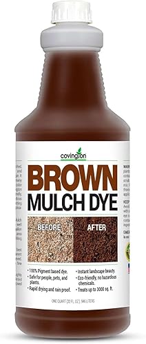 Miniatura 7 de Covington Tinte de mantillo marrón oscuro para paisajismo, concentrado en aerosol de mantillo marrón oscuro intenso, solo mezcla con agua y rocía