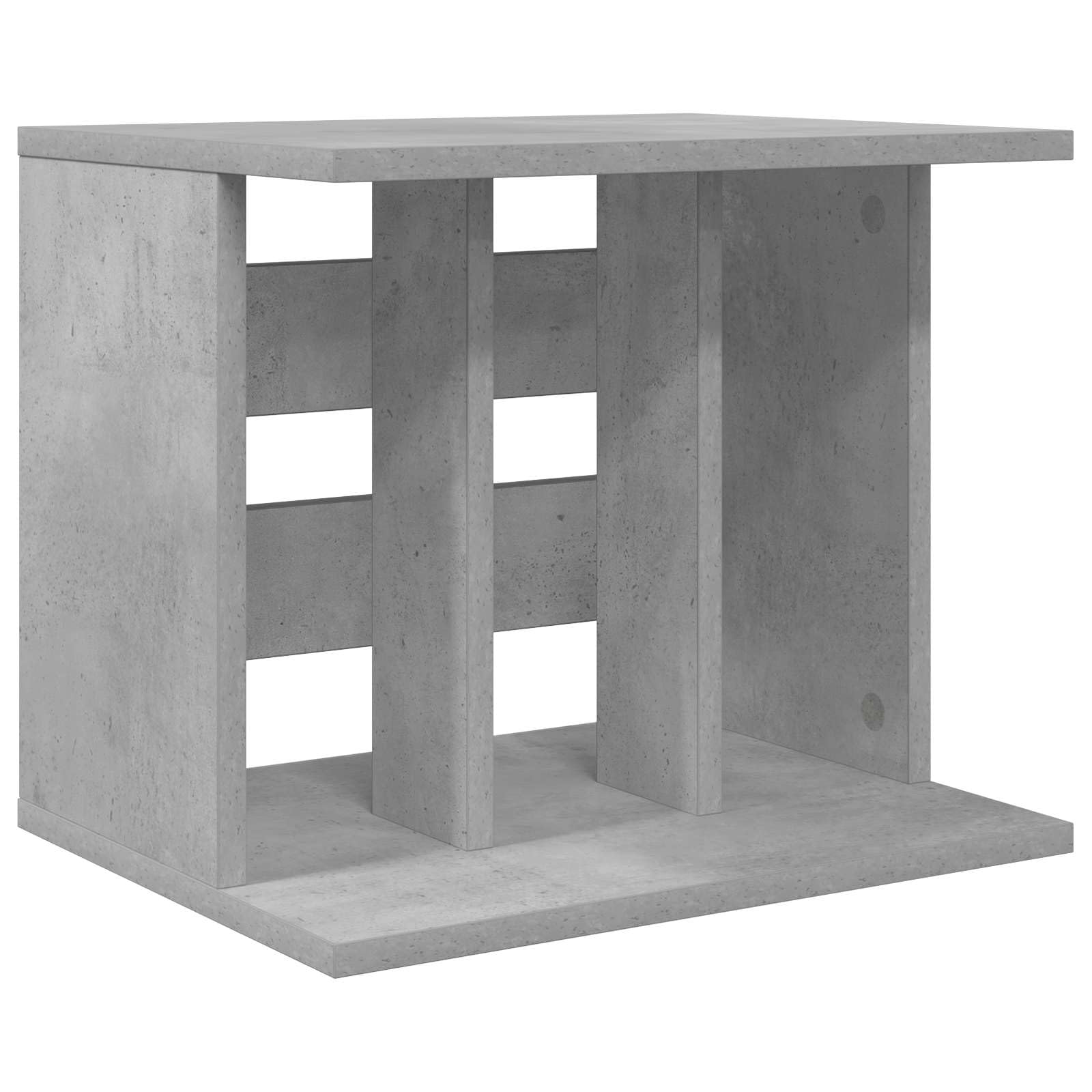 Soporte para discos de vinilo gris cemento, 42 x 33 x 36 cm, de madera
