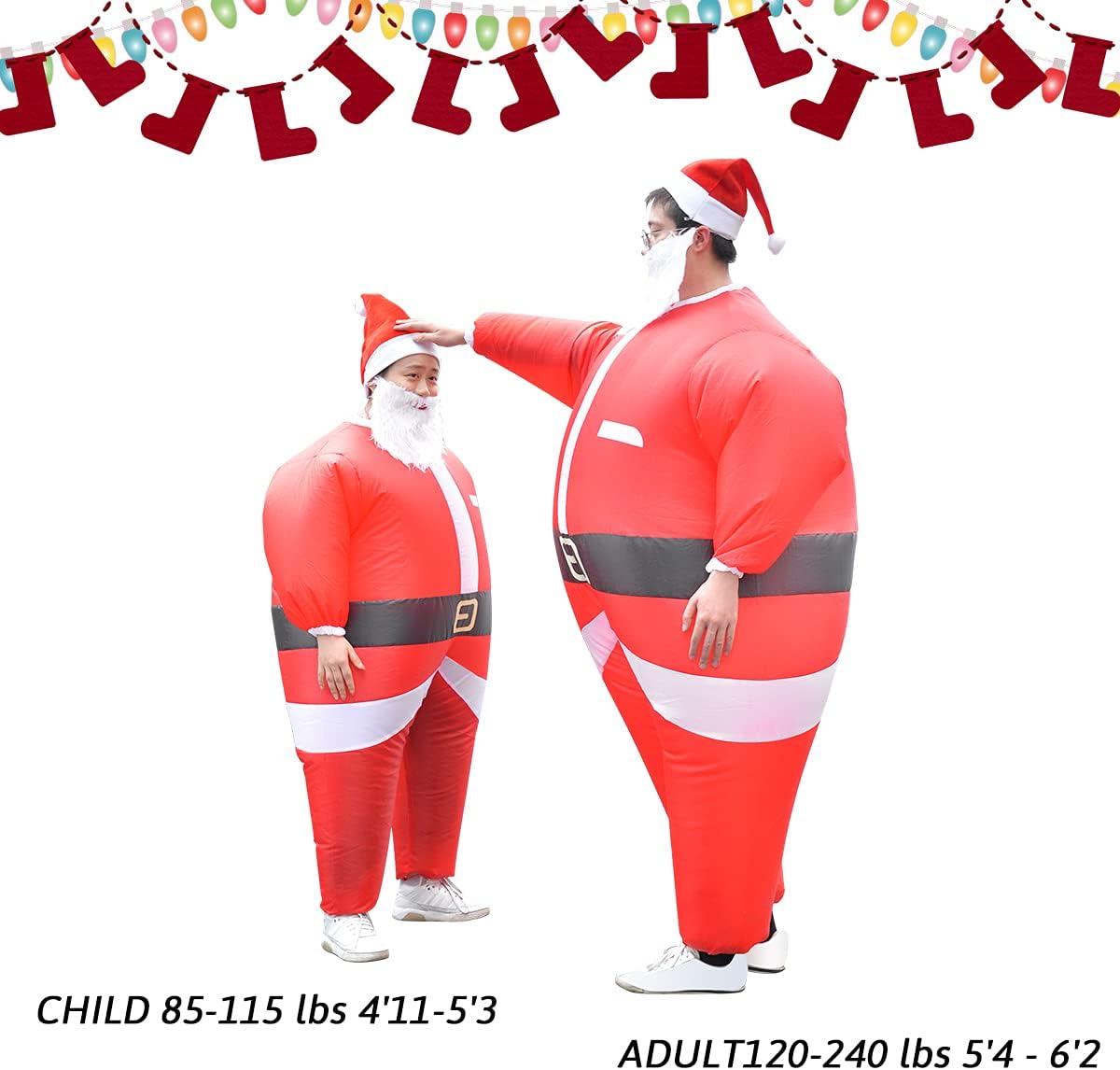 Luxanna Christmas Inflatable Santa Claus Suit Blow up Chub Santa Costume Unisex Adult(AD),Red,Large - Image 7