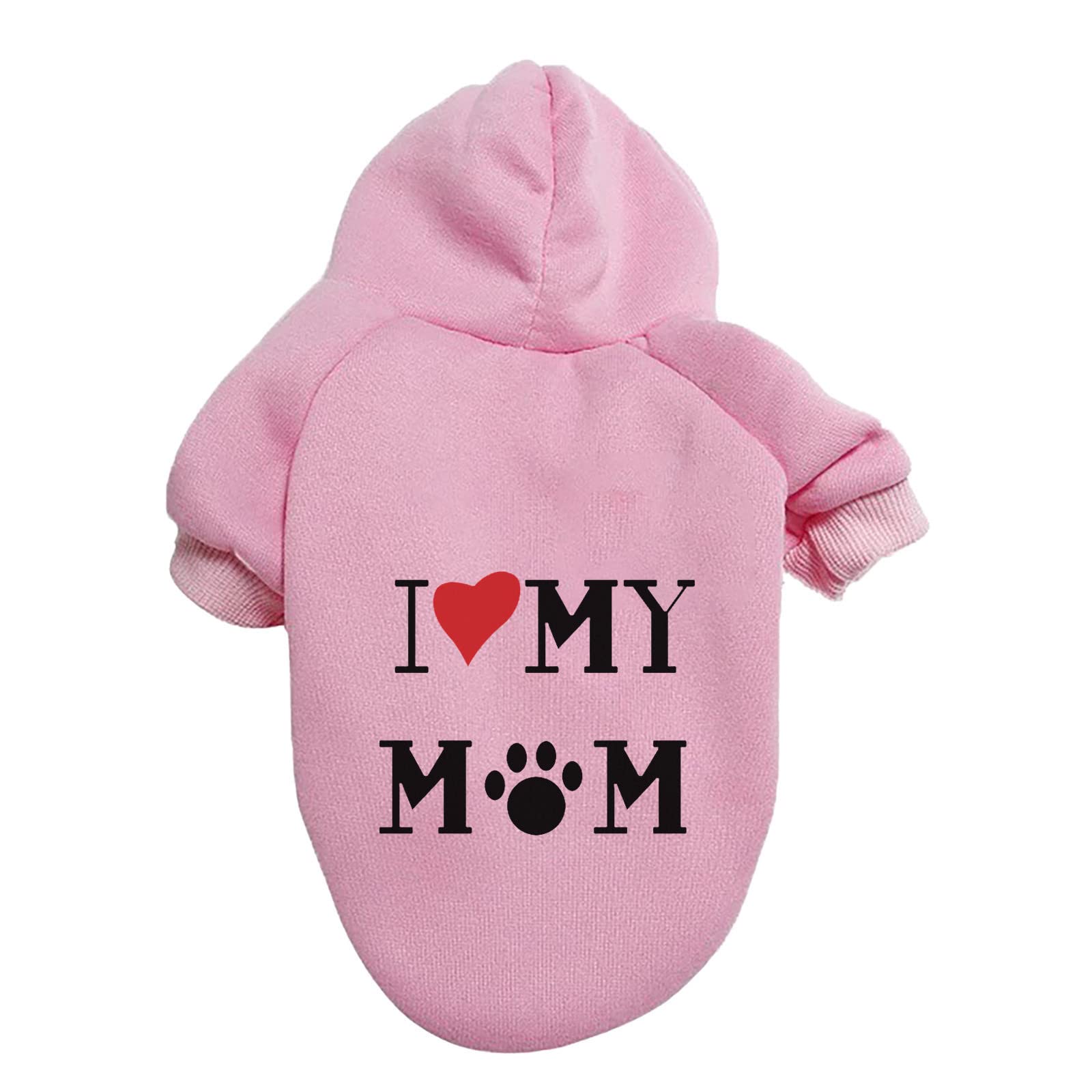Dog Clothes I Love My MOM Dog Hoodie Pet T Shirt Small Dog Sweaters Dog Clothes Pet Clothes Clothes (Pink, XXXXX-Large)