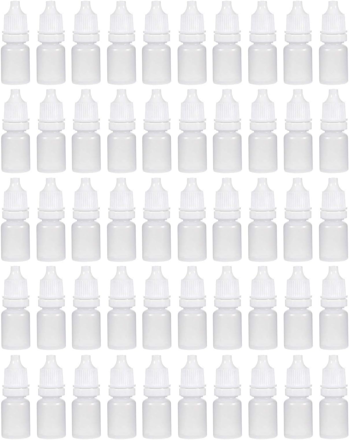 Elandy 50PCS 2ml Portable Empty Squeezable Dropper Bottle-Plastic Eye Liquid Dropper Sample Storage Containers With Orfice Reducer(Bottle+Tip cap+cap)