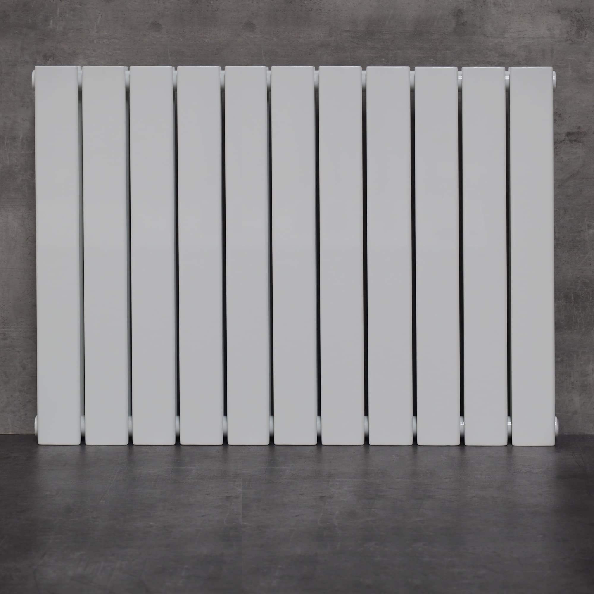 Radiatore di design piatto a pannello, orizzontale, 600 x 830 mm, riscaldamento per bagno, radiatore piatto con connettori laterali, 611 Watt, bianco