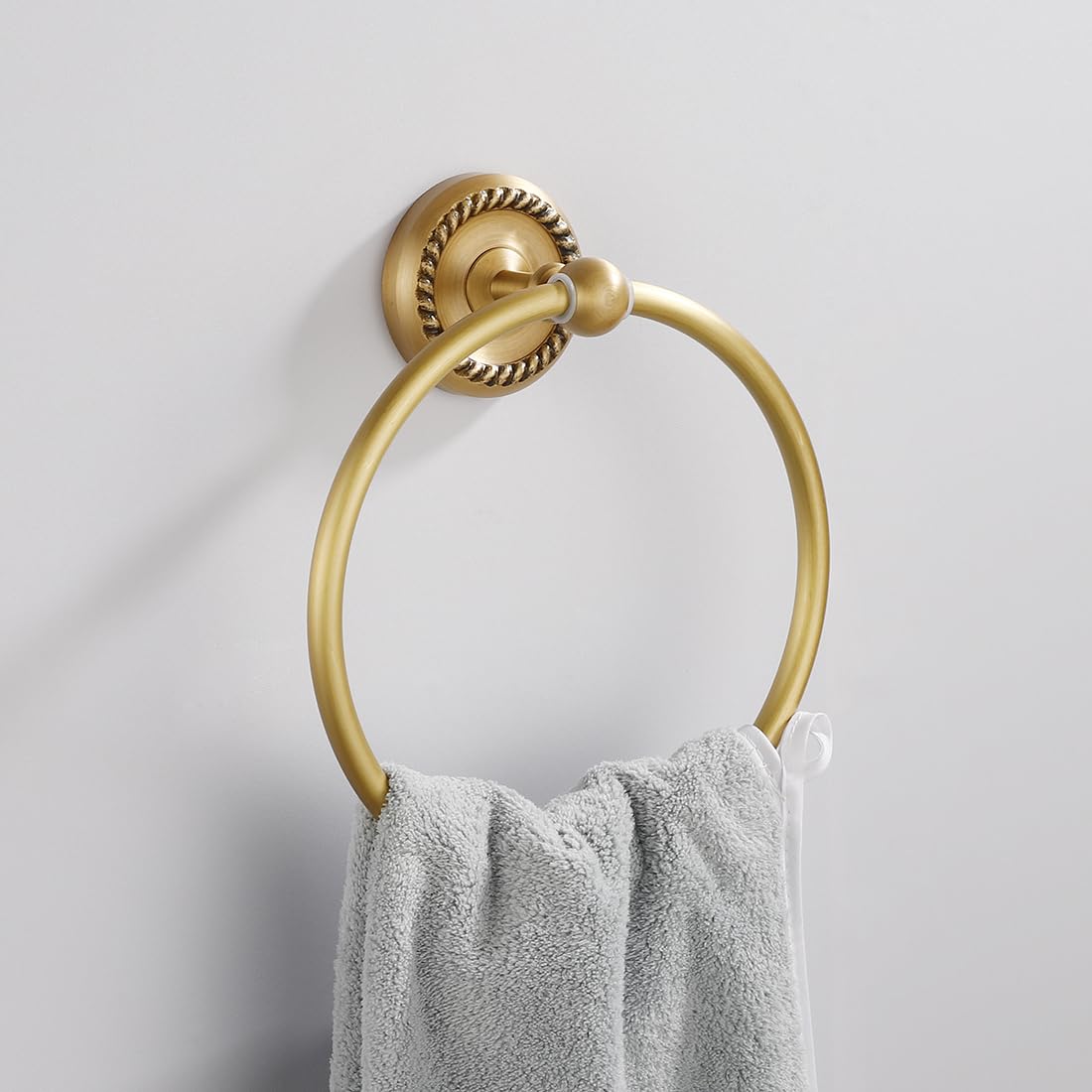 Anillo de toalla y estante de baño de pared para colgar ropa sin ocupar espacio