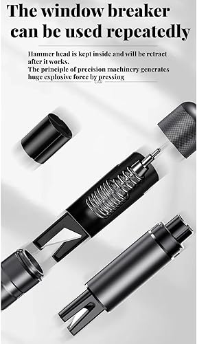 Miniatura 4 de Safehammer - Martillo de seguridad, martillo de seguridad para automóvil, martillo de cristal seguro, rompedor de ventana 2 en 1 de emergencia y