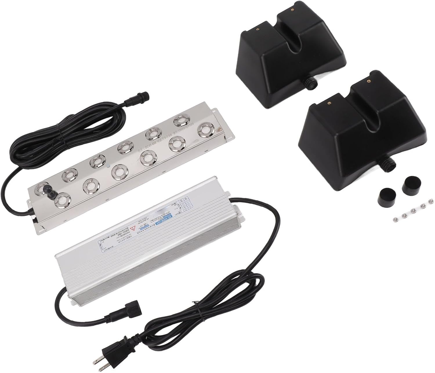 Mist Maker Fogger, 12 Ultrasonic Mist Maker, 9000ml / H 400W Ultrasonic Fogger with Buoy, Power Supply, Stainless Steel Mist Humidifier for Pond Rockery (35W US Plug