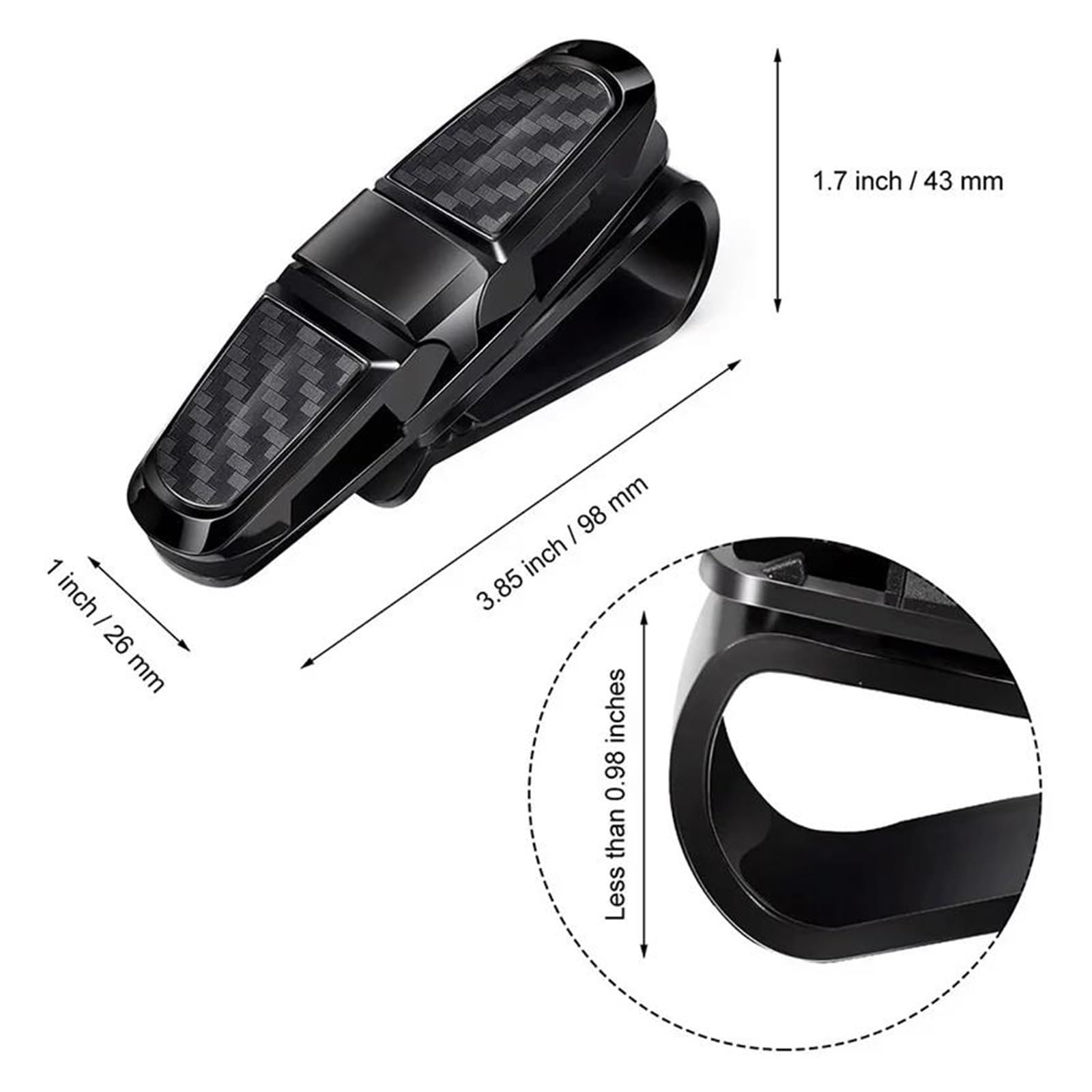 Porta Occhiali Magnetico Per Auto AICEL - In Pelle Blu Per Parasole - Supporto Universale Per SUV - 2