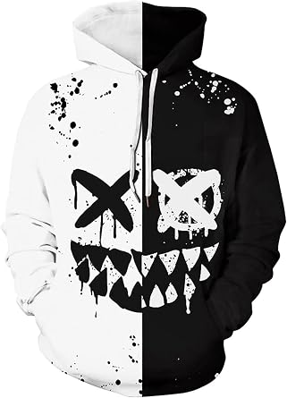 Mens Graphic Pullover Hoodie, Men 3D Print Novelty Sweatshirt