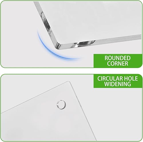 Miniatura 4 de iCAGY Pizarra de borrado en seco de acrílico transparente para pared, pequeña pizarra blanca montada en la pared para oficina, hogar y niños, diseño