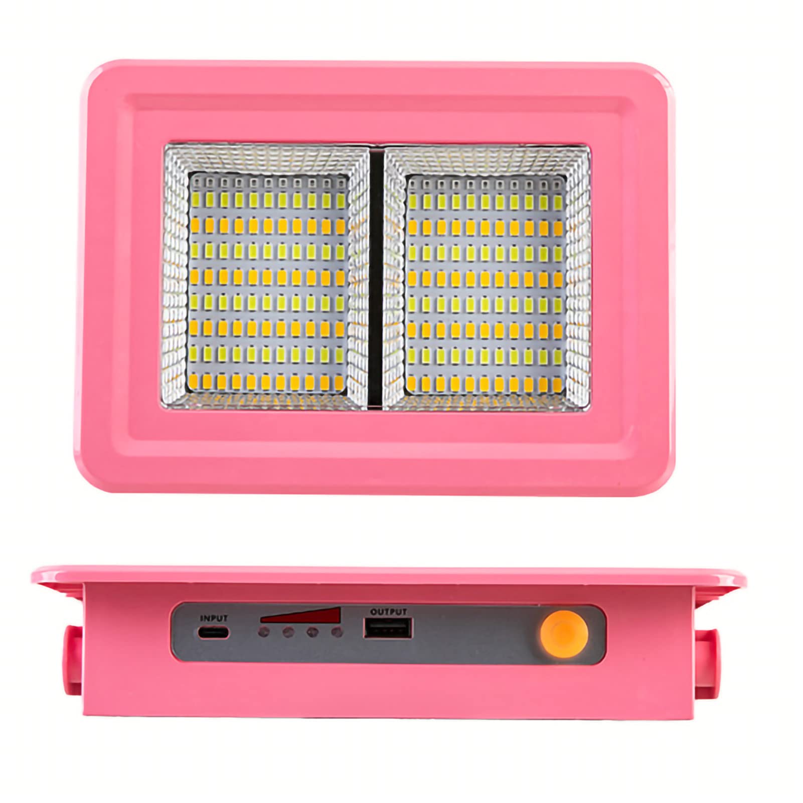 Lanterna da campeggio con maniglia, luce di emergenza, energia solare, lanterna a 5 livelli, 500 W, 8800 MA (rosa)
