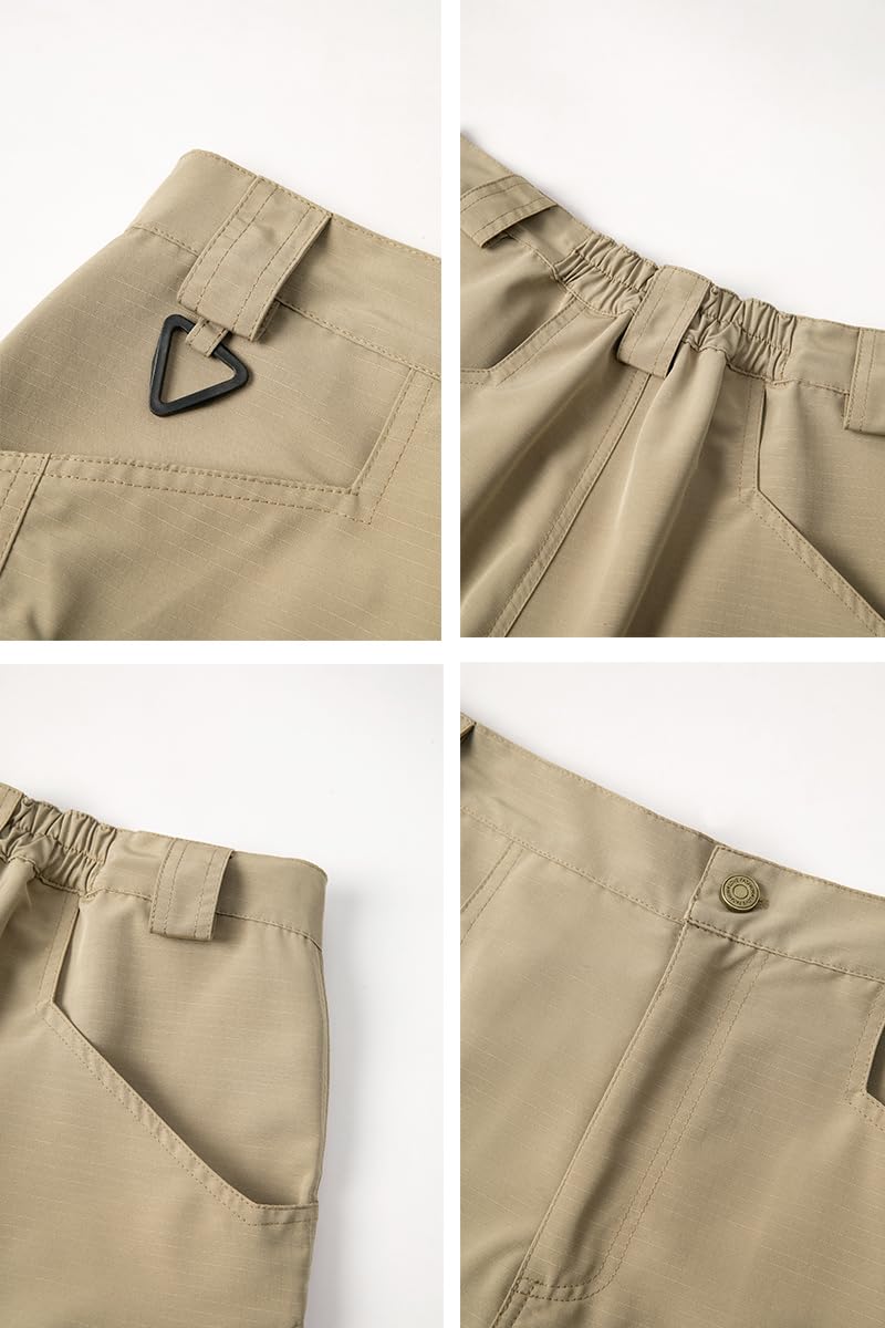 THWEI Pantalones cargo tácticos para hombre, resistentes al agua, para senderismo, trabajo al aire libre, con múltiples bolsillos, sin cinturón