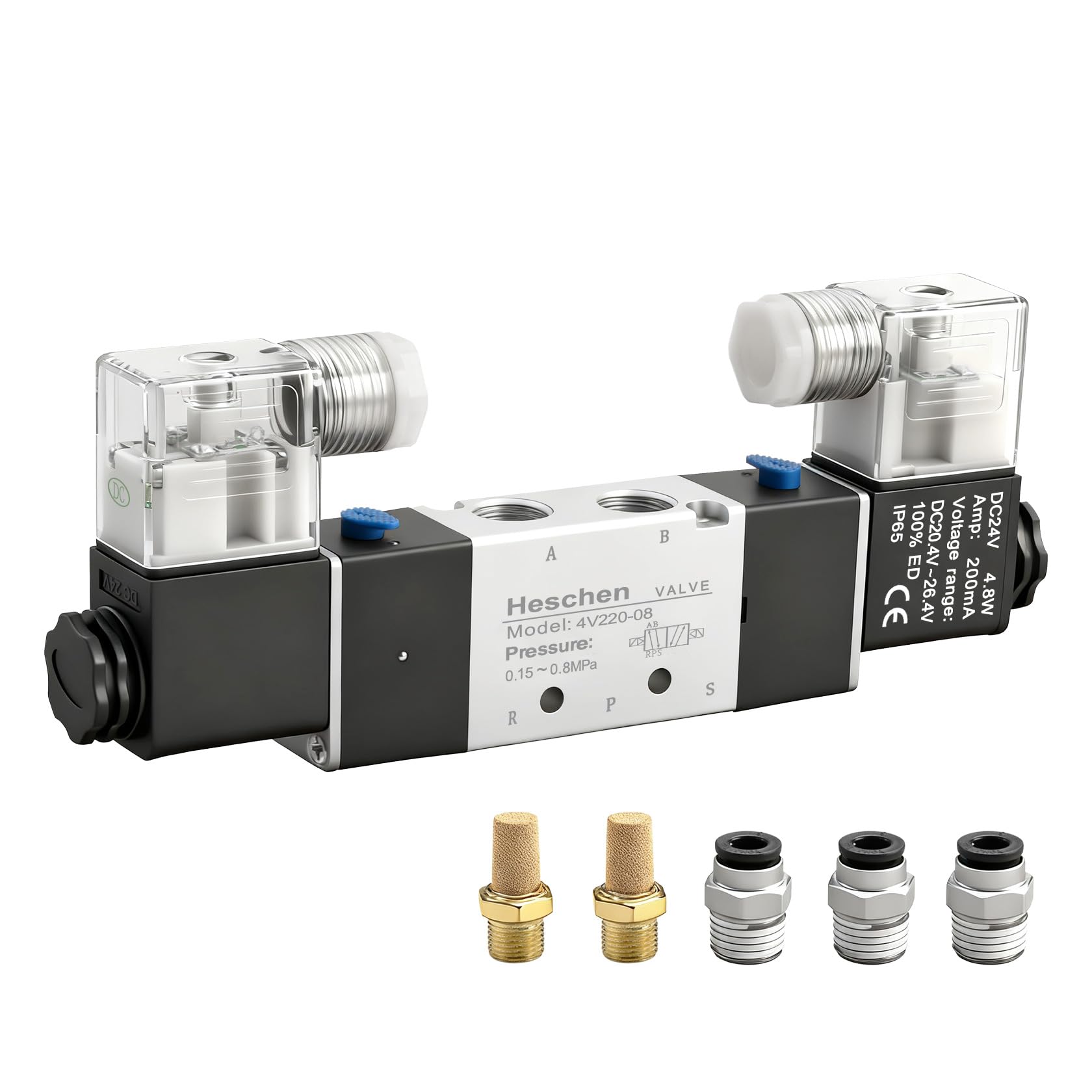 Suaywo Électrovanne Pneuatique Électrique 5 Voies 2 Positions CE Et Cylindre à Air Ince à