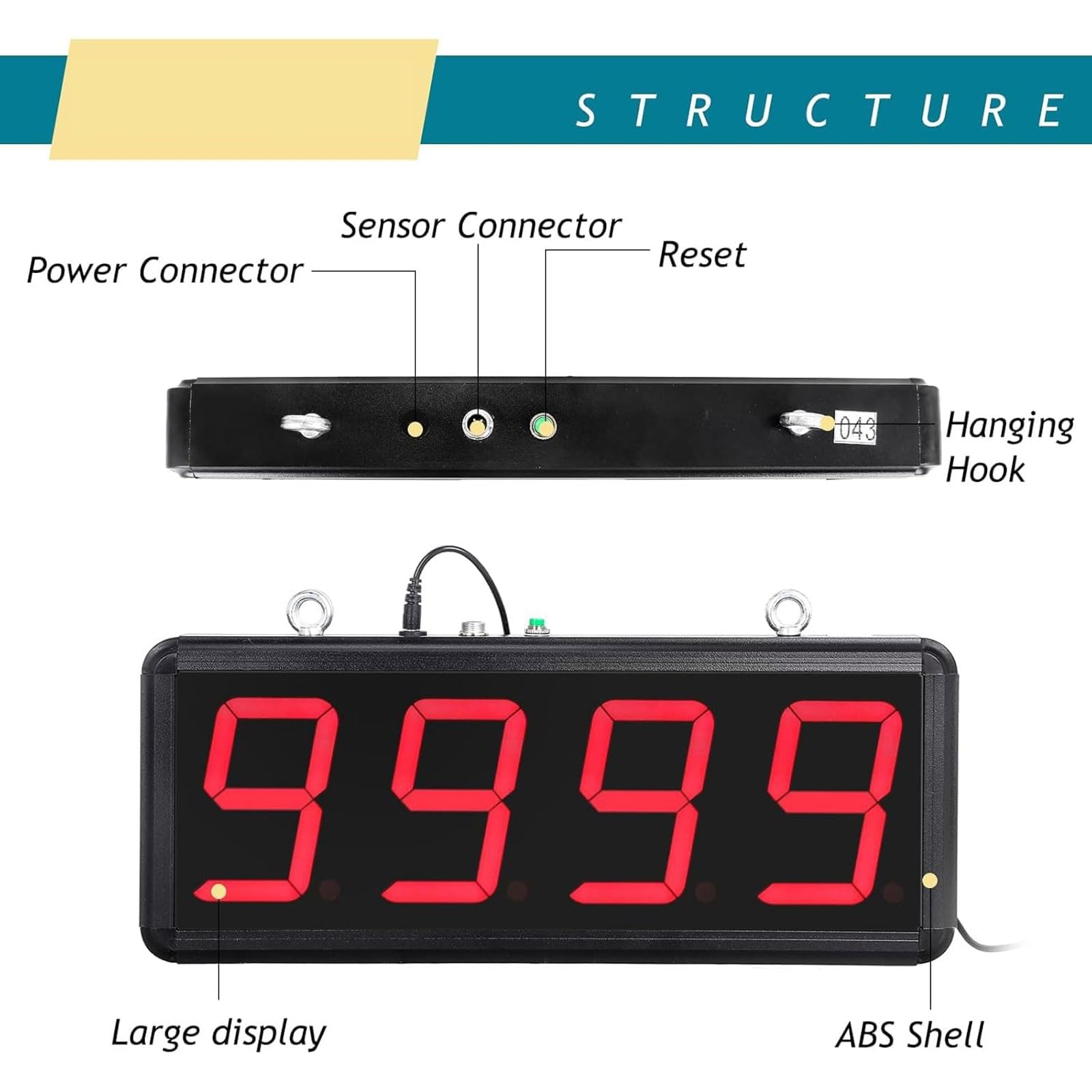 Contador digital LED, pantalla 0-999999 con sensor infrarrojo para fábricas y almacenes