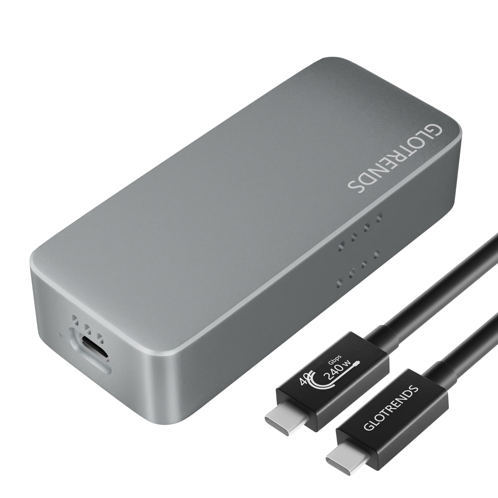 GLOTRENDS EM6007 40 Gb/s Obudowa M.2 NVMe SSD, kompatybilna z Thunderbolt 5/4/3/USB4 i USB 3.2 (10 Gb/s)/3,1/3,0/2,0, do 3000 MB/s z magistralą PCIe 3.0 x4, obsługa dysków SSD 8 TB