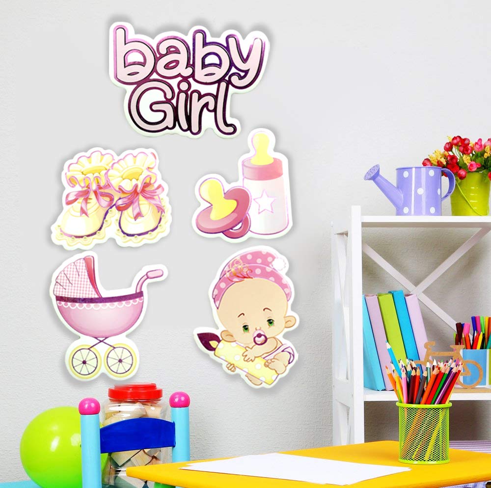AMFIN® (Pack of 5) Baby Girl Self Adhesive Foam Craft Wall Sticker/Baby Shower Decoration Material/Birthday Party Items - Pink (B07SPRPHBV) Amazon Price History, Amazon Price Tracker