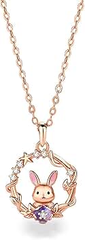 Amazon | [MIYEKI] ネックレス レディース 可愛い 桜の花輪 ウサギ