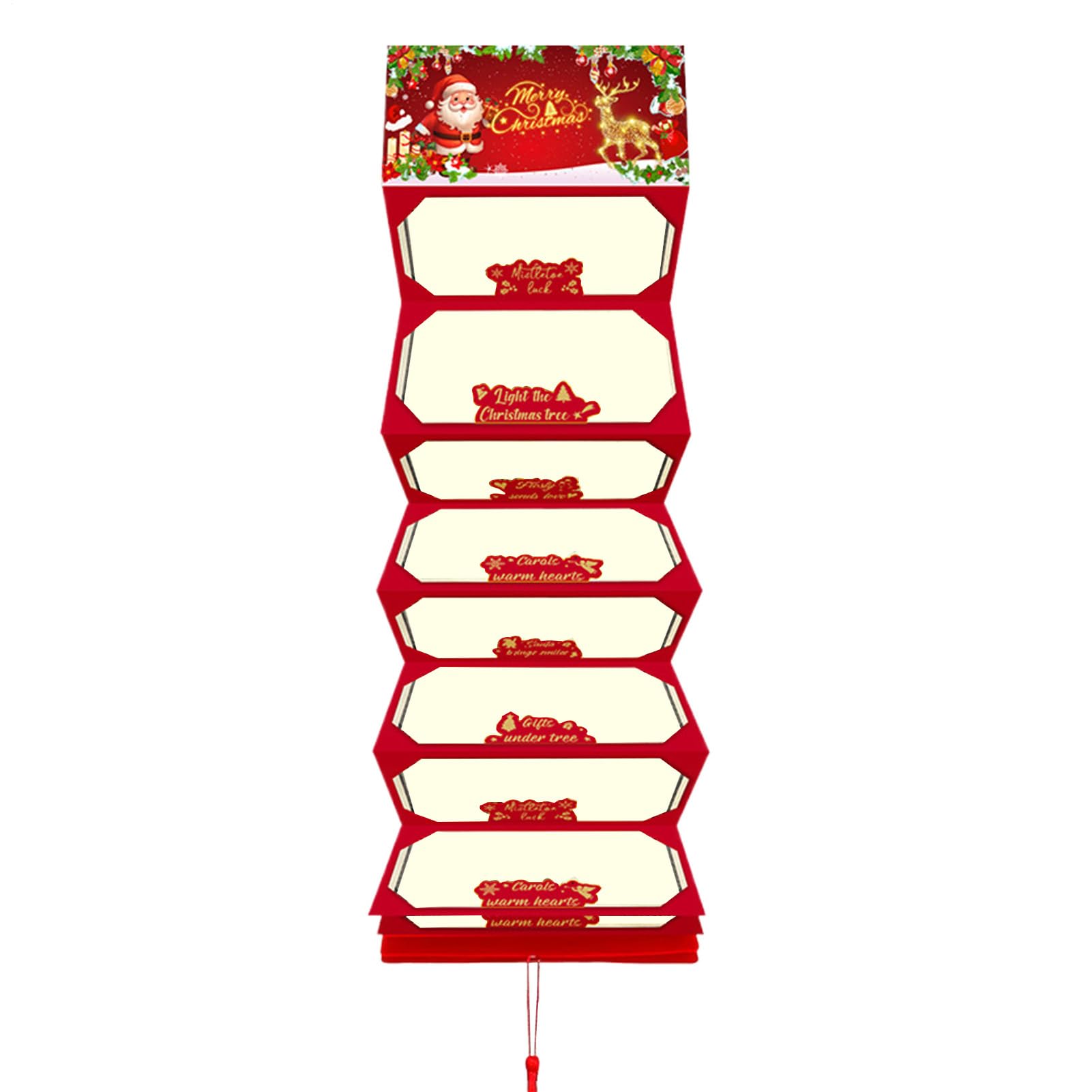Porte-Argent De Noël pour Espèces - avec Livret De 10 Fentes pour Cadeaux De Fête | Porte-Cartes À Billets De Fête avec Glands - pour Amis fête d'anniversaire réunion familiale