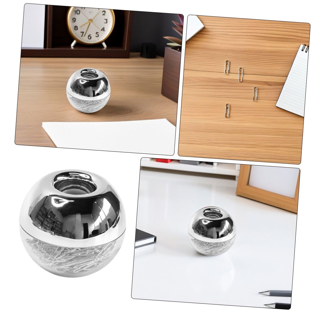 2juegos Caja Magnética con Clip Metálico Clips para Papel Decorativos Antideslizantes para Oficina Sujetadores Metálicos para Manualidades Uso Escritorio y Organización