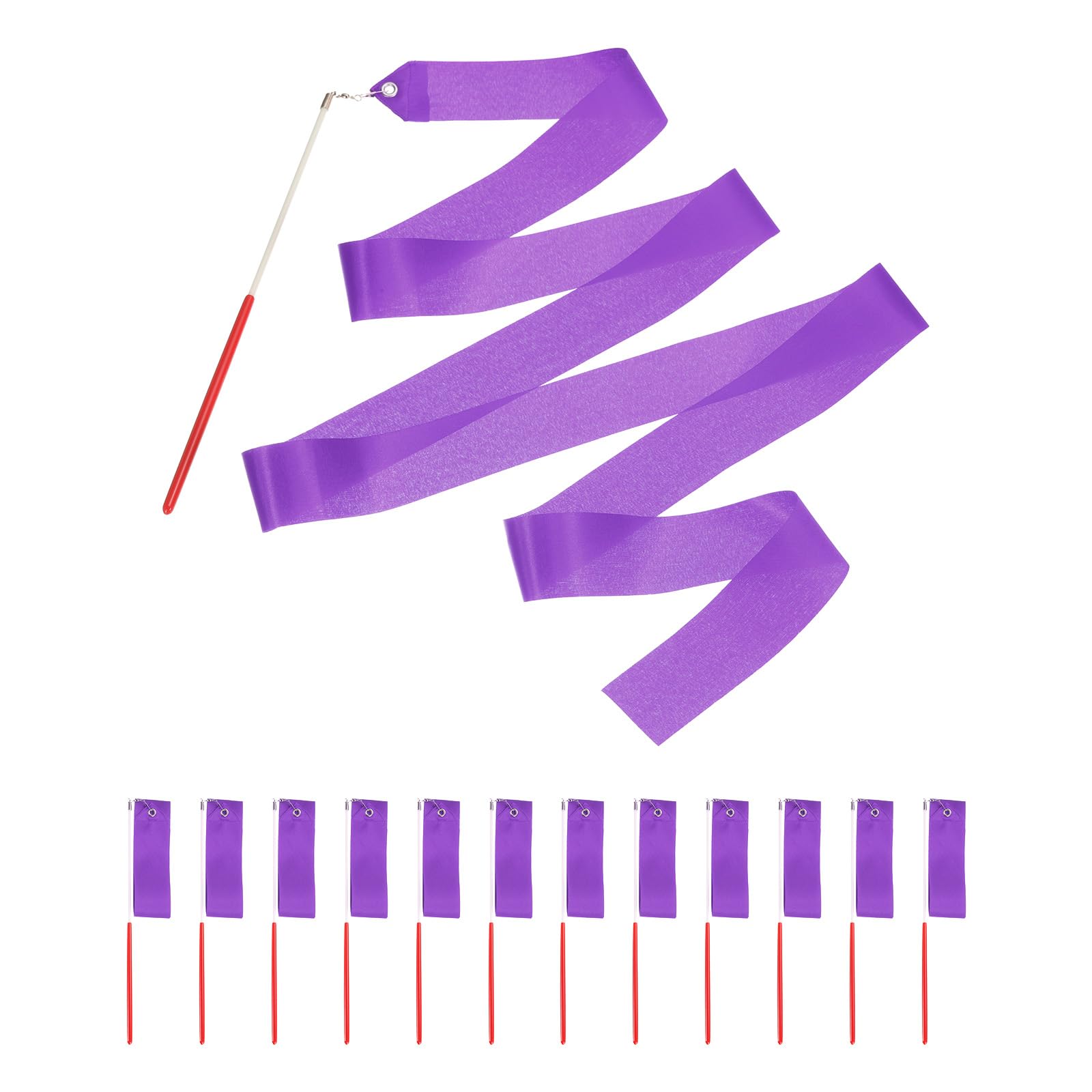 uxcell Dance Ribbon, Gymnastics Ribbon Twirling Ribbons for Birthday Party Streamers Decoration,Circus Carnival Ribbon with Sticks Wands