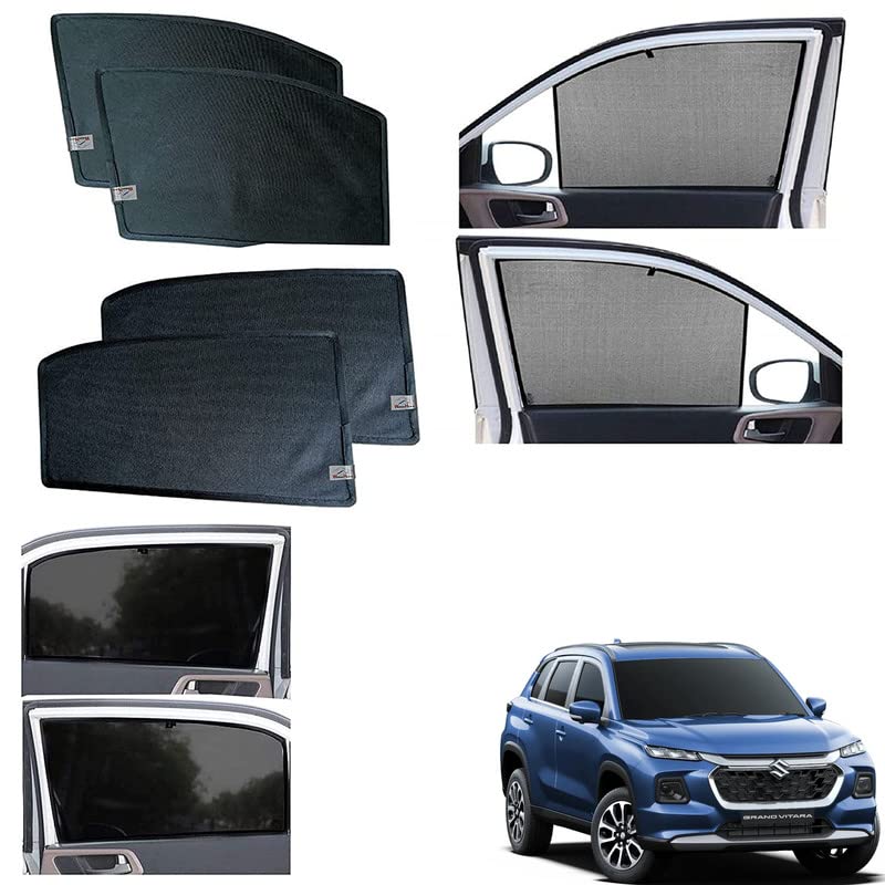 Image of WolkomHome car Fix Curtain Window Shades Half Curtains Sunshade for Grand Vitara 2023 (Set of 4)
