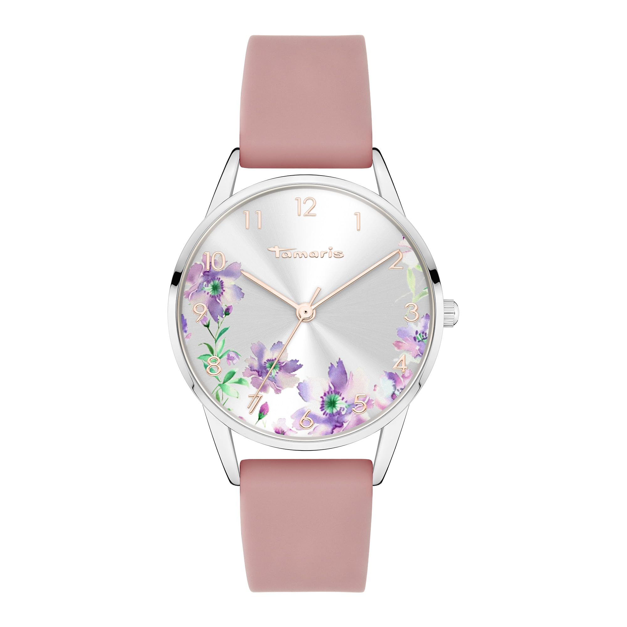 Tamaris TT-0189-PQ Women's Analogue Quartz Watch with Silicone Strap, Silver