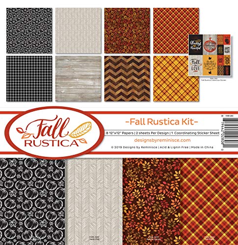 Kit Reminisce Fall Rustica 12x12 papier scrapbooking multicolore original